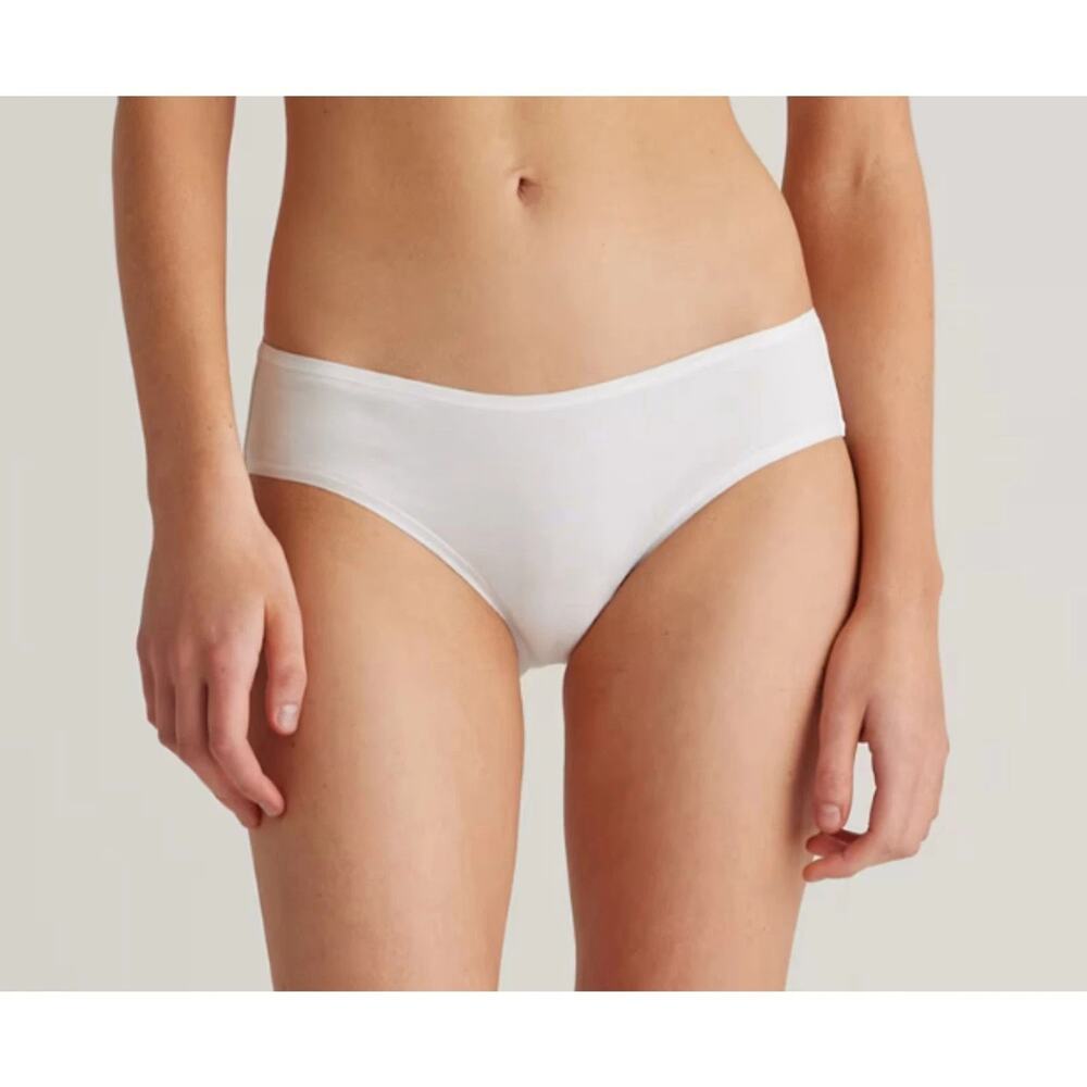 Quince Women's Organic Cotton Hipster Panties 6-pk White NEW ~ Size S